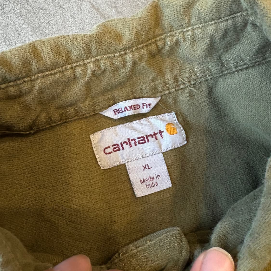 칼하트 정품 오리지널 해비 코튼 카키 긴팔 셔츠 상품이미지5