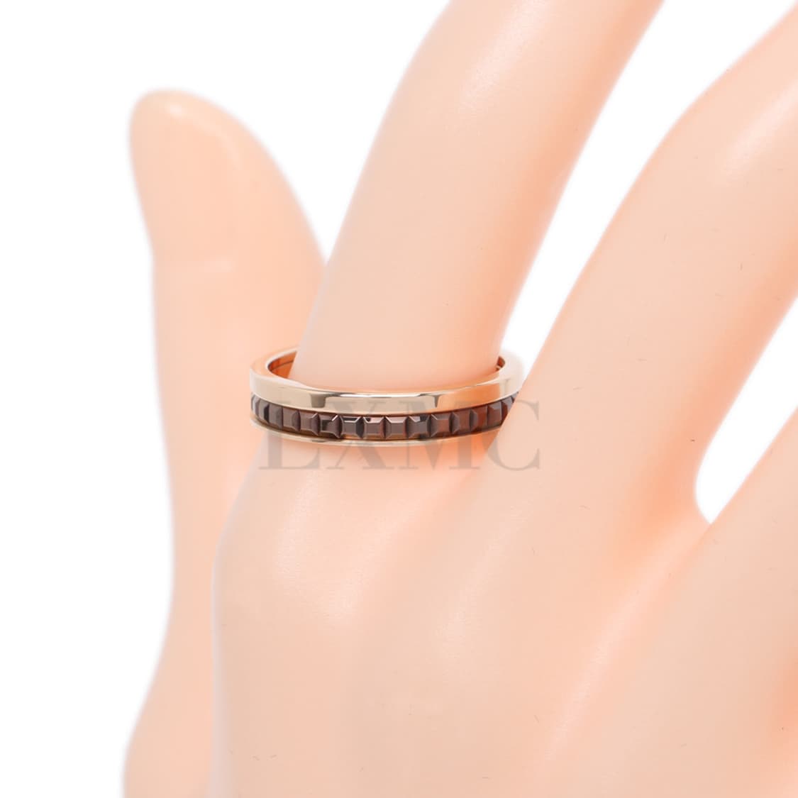 부쉐론 콰트로 반지 웨딩 밴드링 18K 로즈골드 브라운 세라믹 51호 상품이미지7