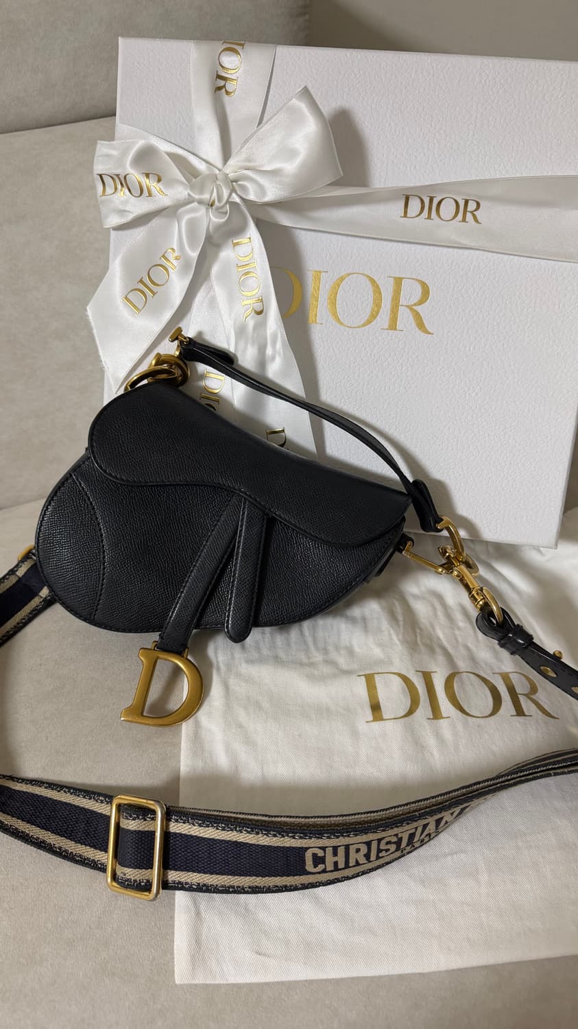 디올 새들백 미니 블랙 + 스트랩 풀박스 상품이미지1