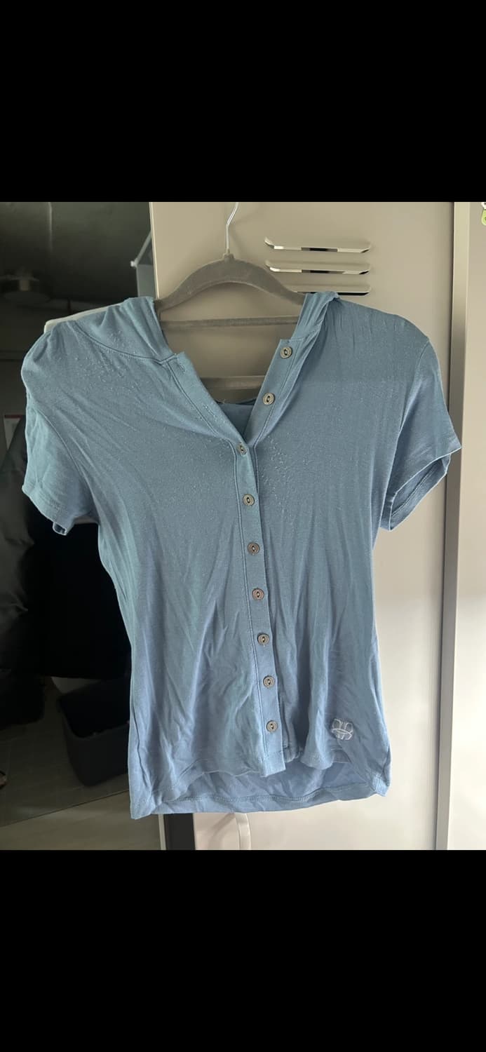 락케이크 하늘색 후드 반팔 상품이미지4