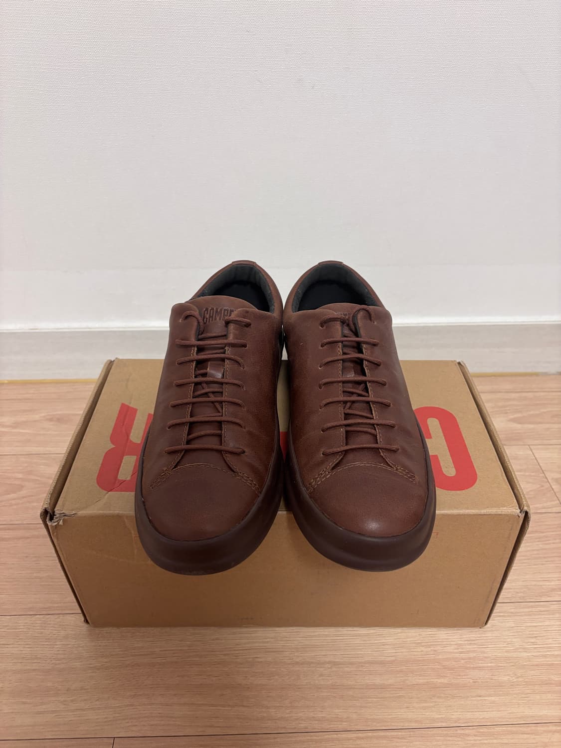 새상품) 41(260) 캠퍼 브라운 가죽 스니커즈 상품이미지2