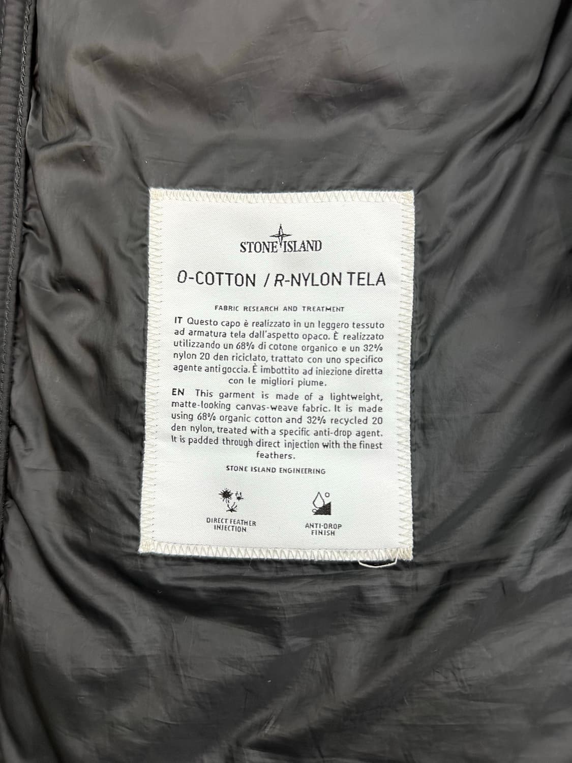 [L] 백화점판 정품 스톤아일랜드 21FW 와펜 텔라 블렌드 경량패딩 상품이미지6
