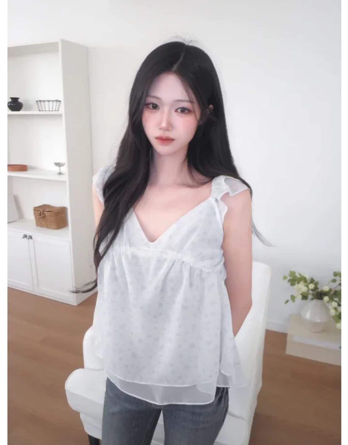 에이블리 나시 쉬폰 블라우스 상품이미지1