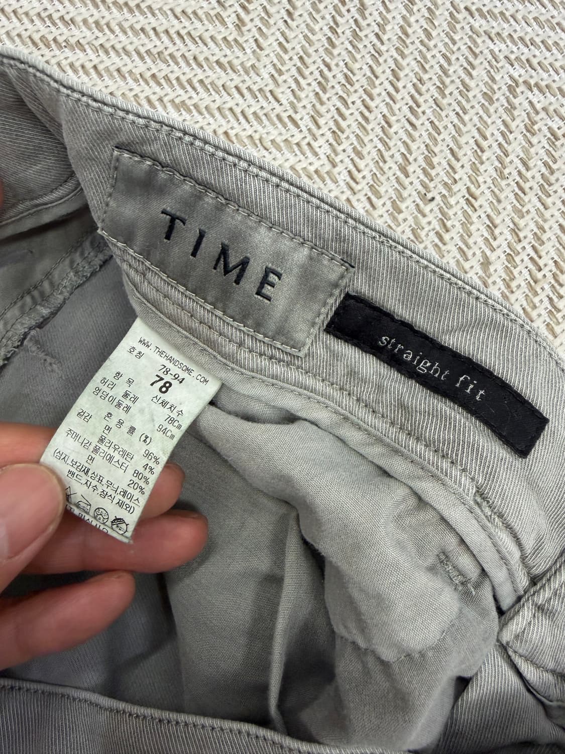 정품) 타임옴므 한섬 23ss 스트레이트 핏 팬츠 76(30) 상품이미지6