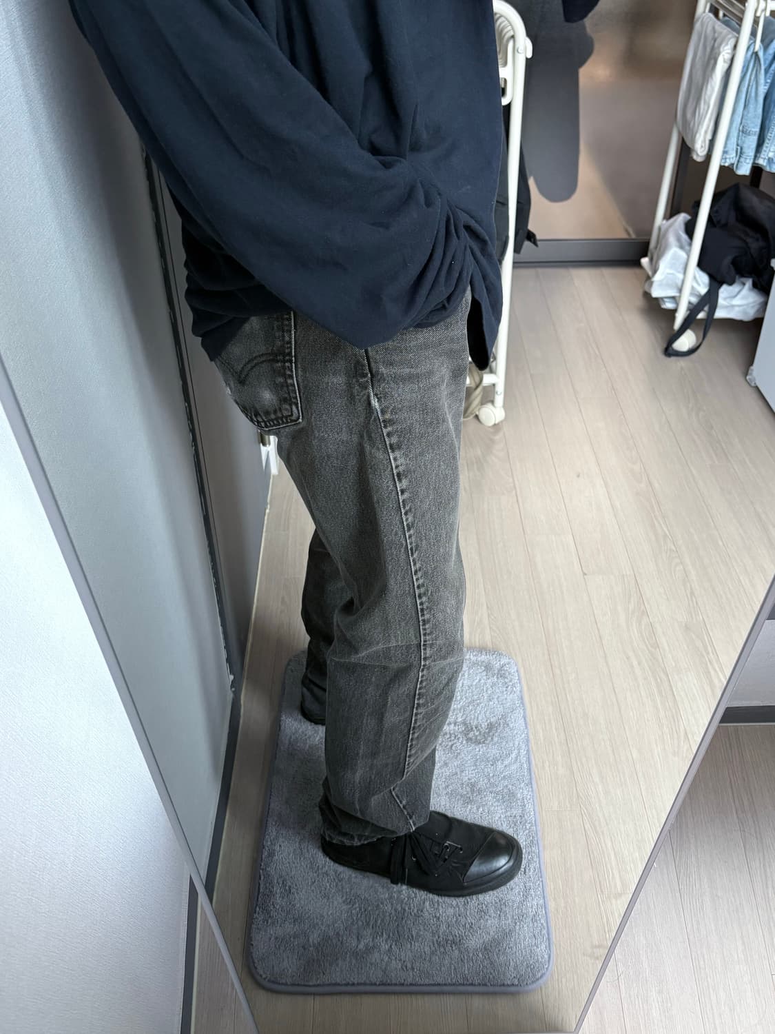 (33x34, 실측 32) 리바이스 505 USA 오렌지탭 흑청 상품이미지3