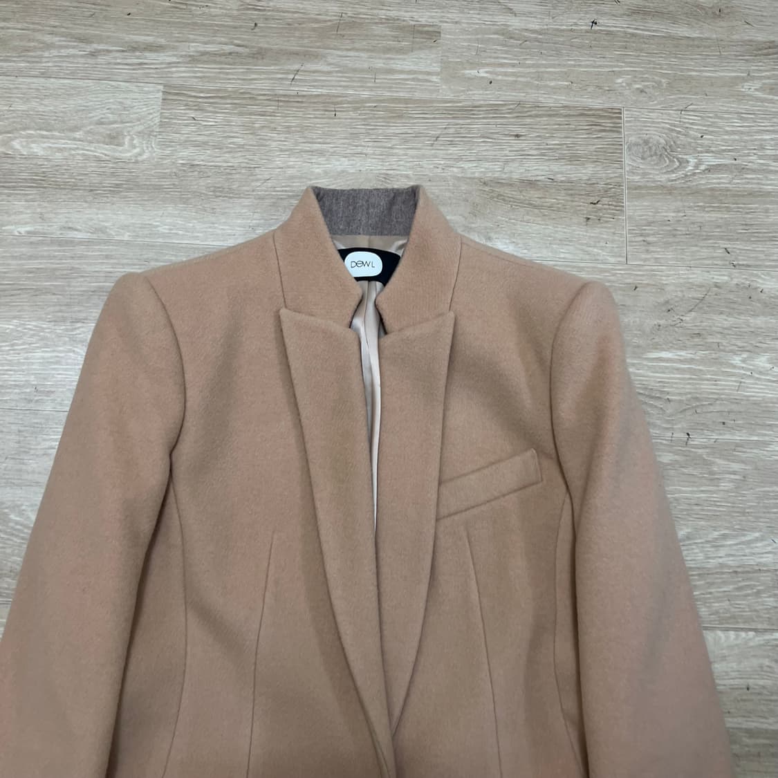 듀엘 여성 수리알파카 블렌드 배색코트 [베이지] 88-98-160 상품이미지2