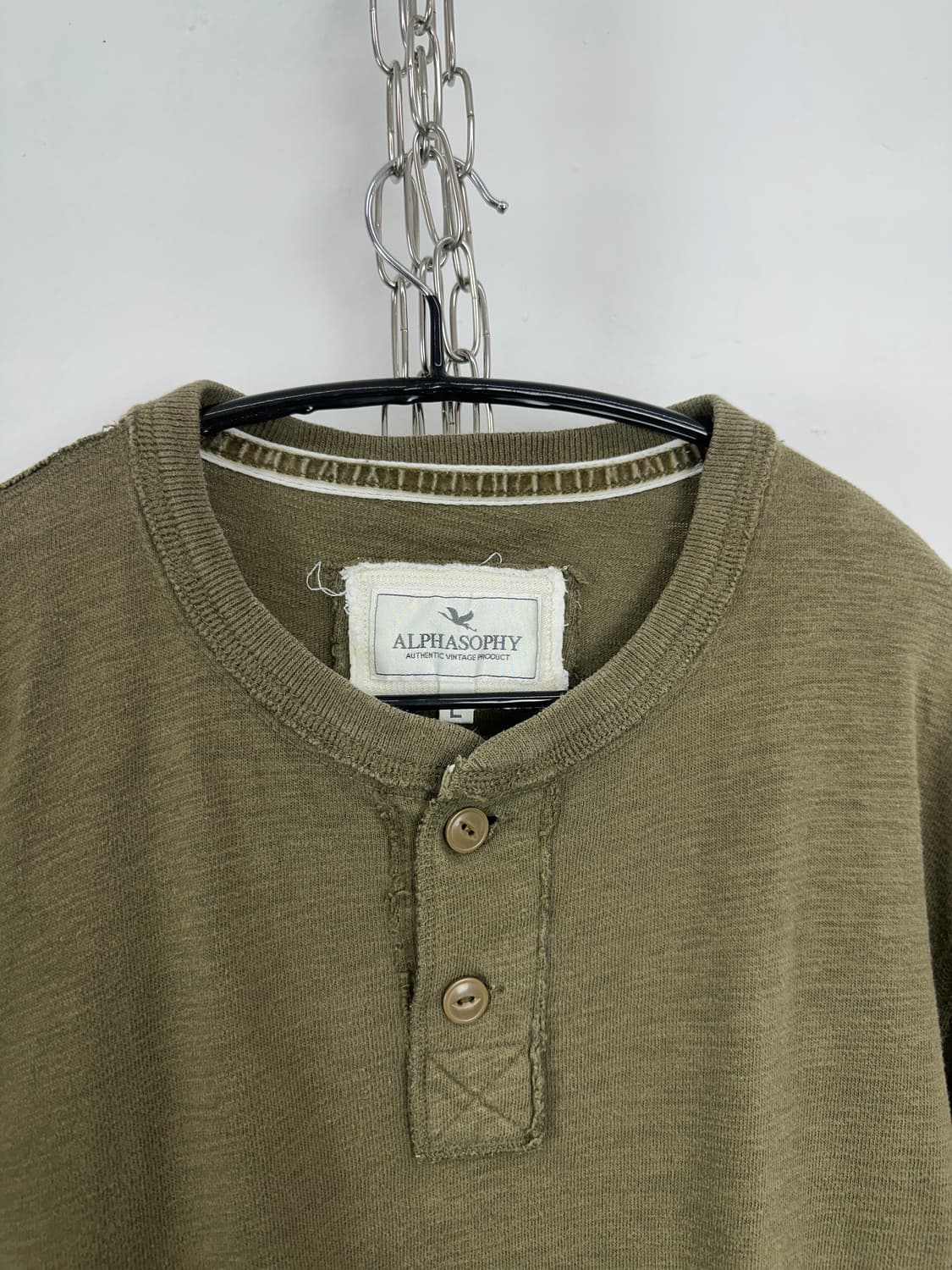 ALPHASOPHY grunge khaki button detail sl 상품이미지4