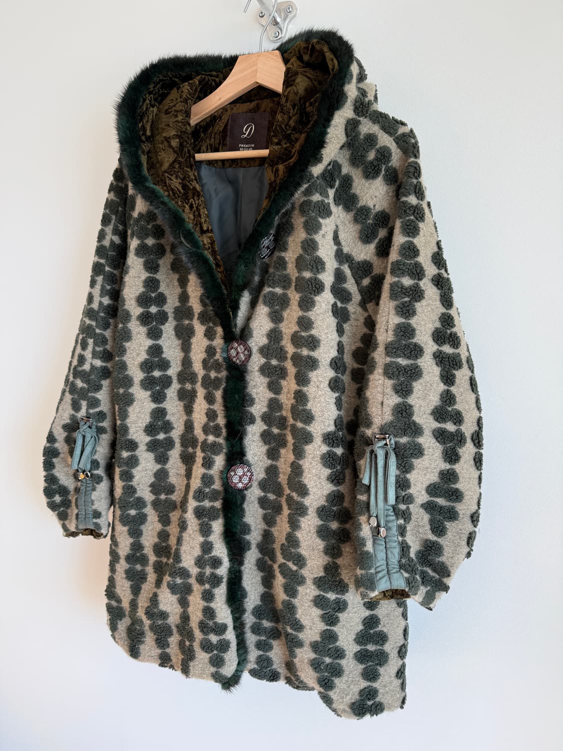 Pre owned 울 블렌드 후드 코트 상품이미지4