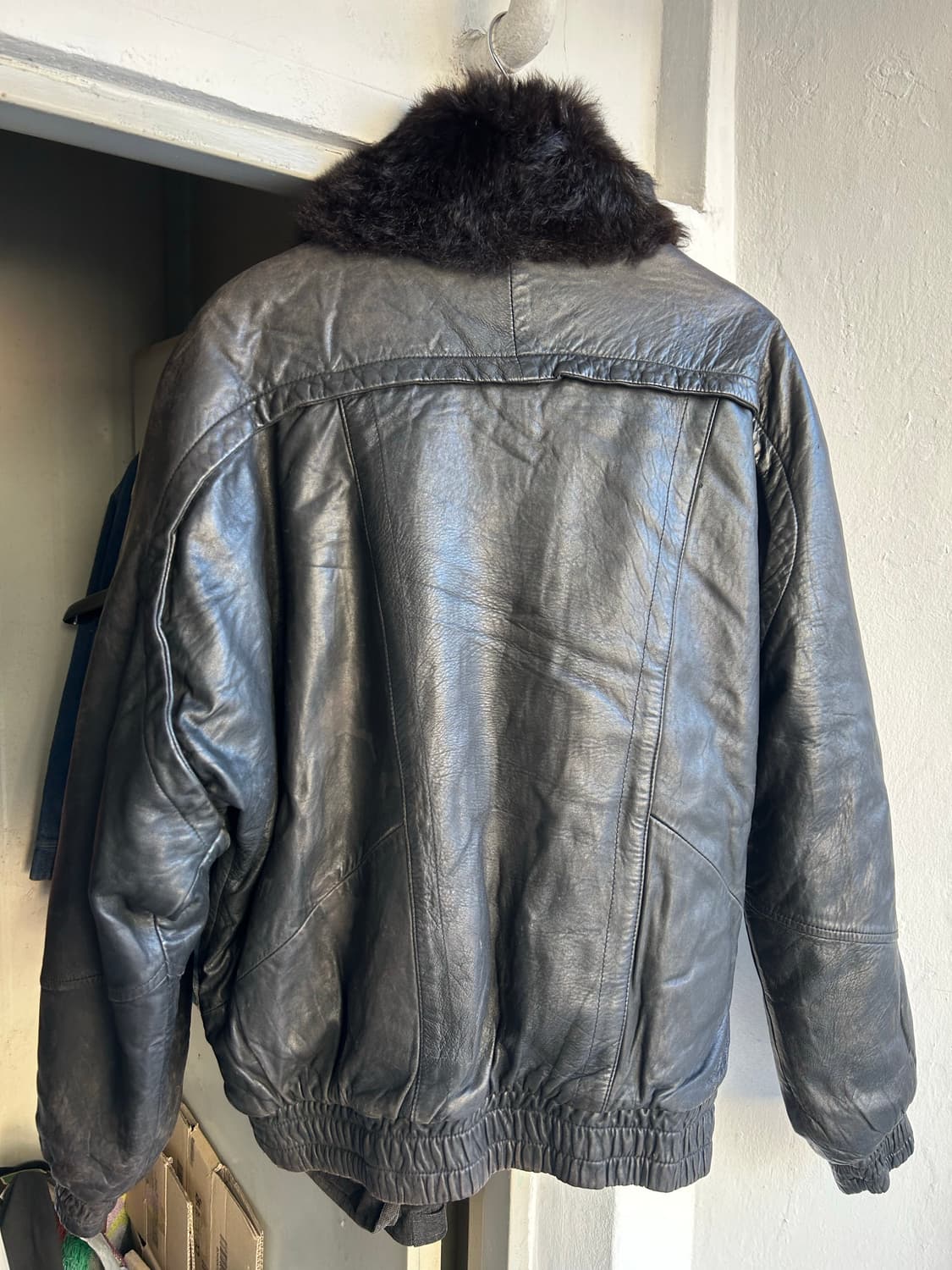 80‘s 조르지오아르마니 가죽 봄버자켓(리버시블) 상품이미지7