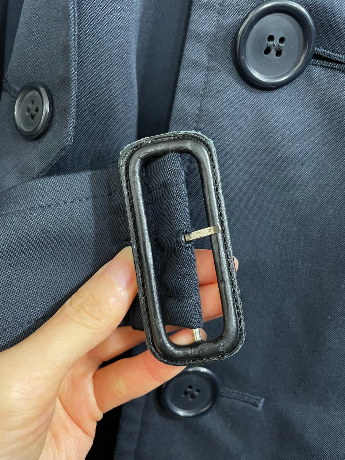 버버리 더블 브레스티드 트렌치 코트 네이비 42R 상품이미지6