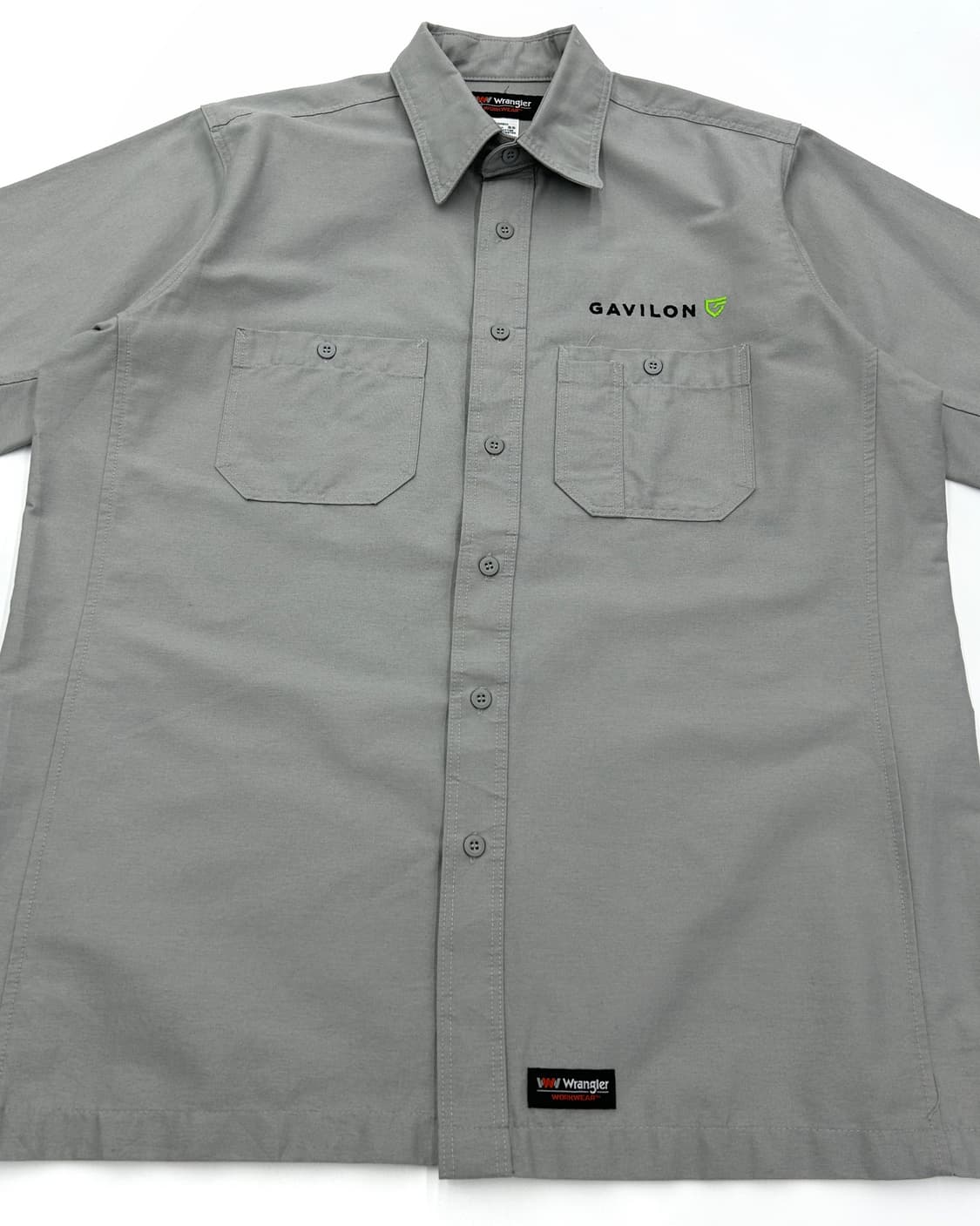 Wrangler 00s 투포켓 반팔 워크 셔츠 그레이 상품이미지1