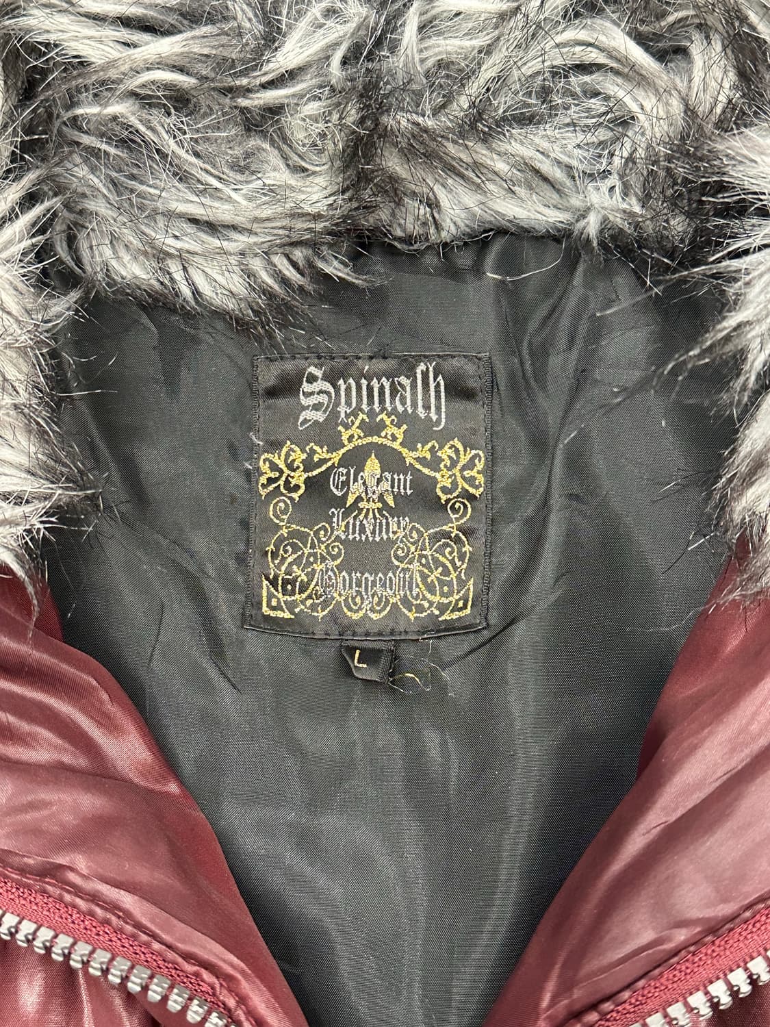 L)Spinach 빈티지 버건디 퍼 패딩 자켓 상품이미지2