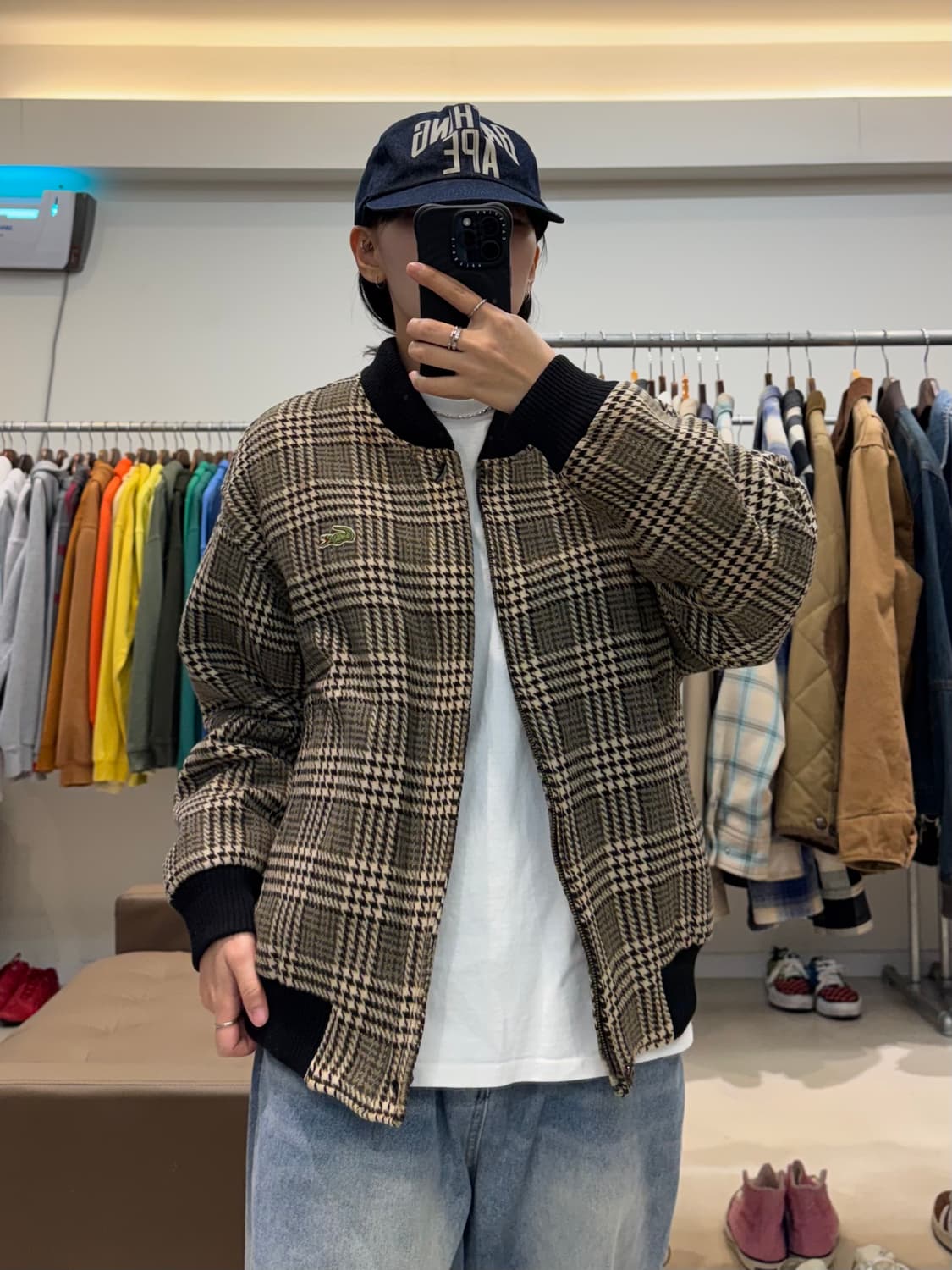 라코스테 체크 울 블루종 자켓 상품이미지7