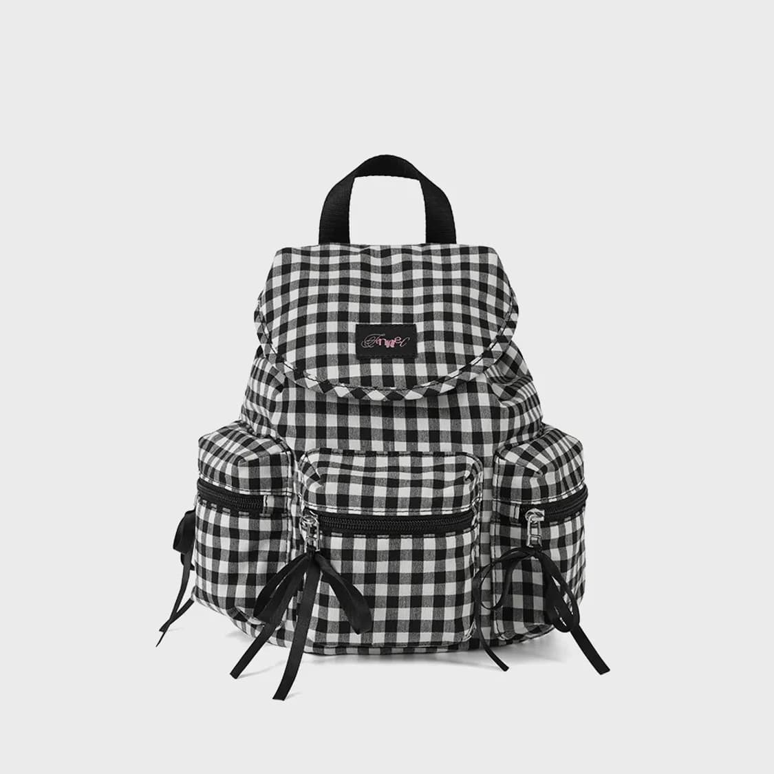 페넥 BERRY POCKET BACKPACK 체크 블랙 미니백팩 가방 상품이미지1