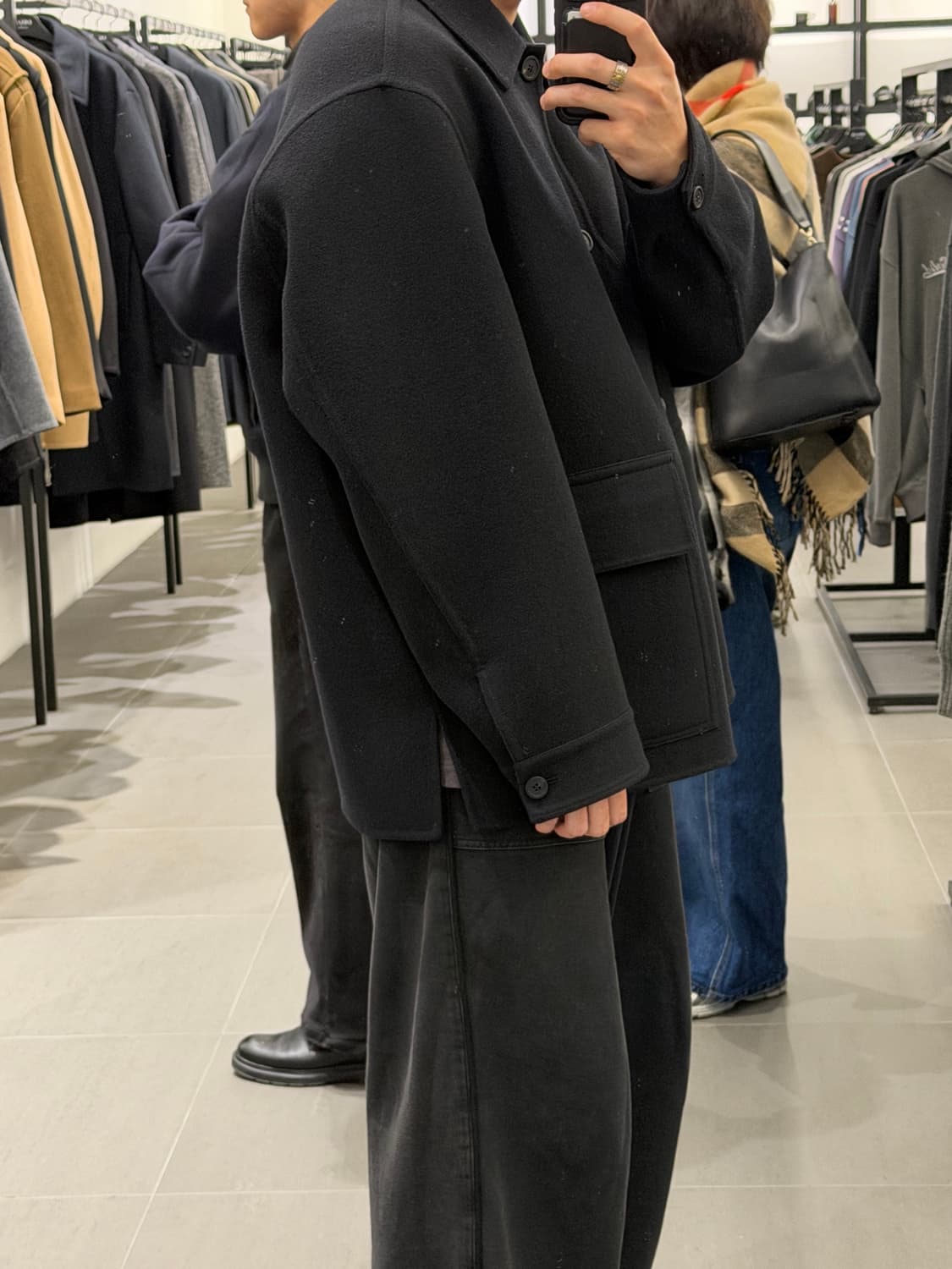 솔리드옴므 하프코트 (블랙,48) 상품이미지7