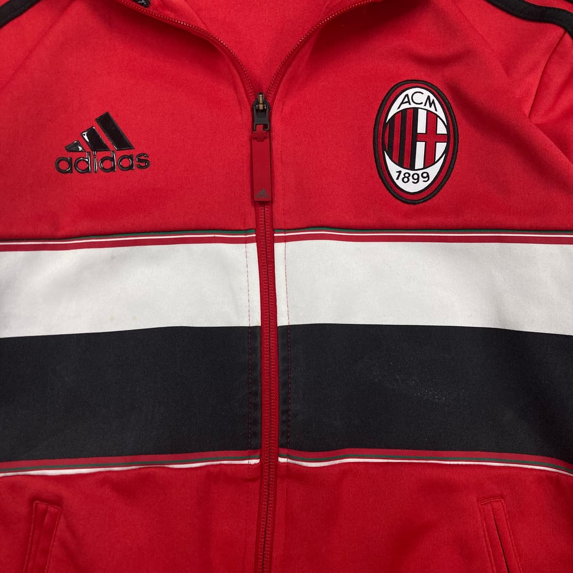 아디다스 레드 컬러 AC밀란 로고 트랙탑 져지 상품이미지2