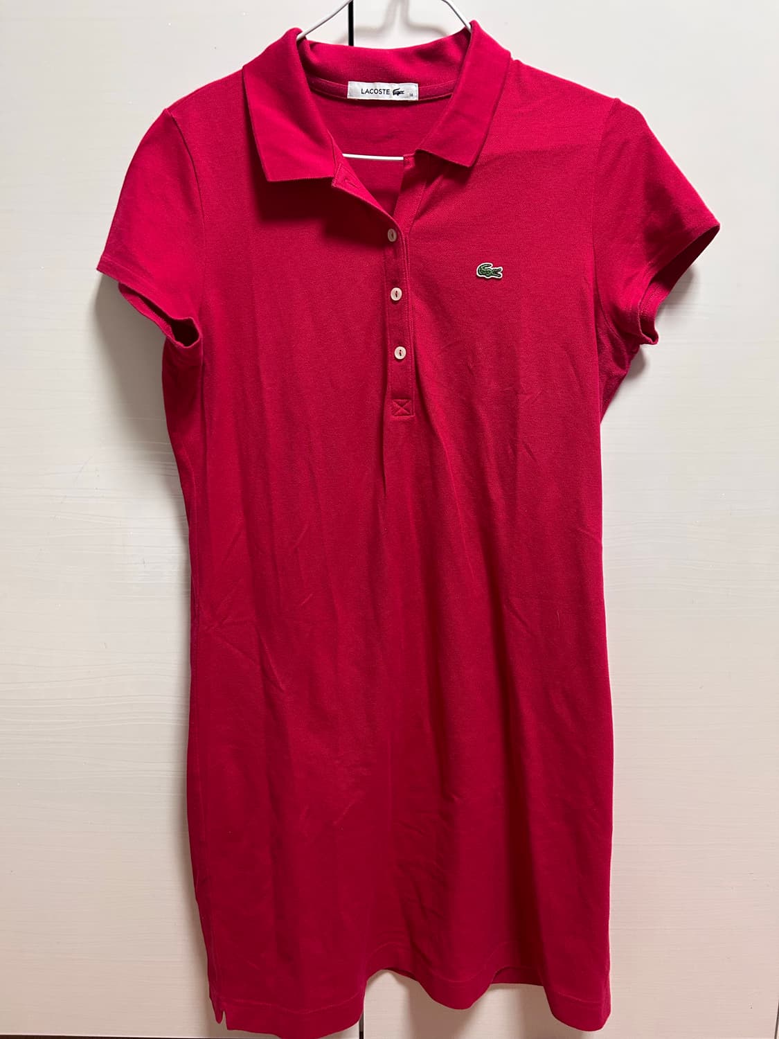 라코스테 여성 폴로 원피스 38 레드 상품이미지1