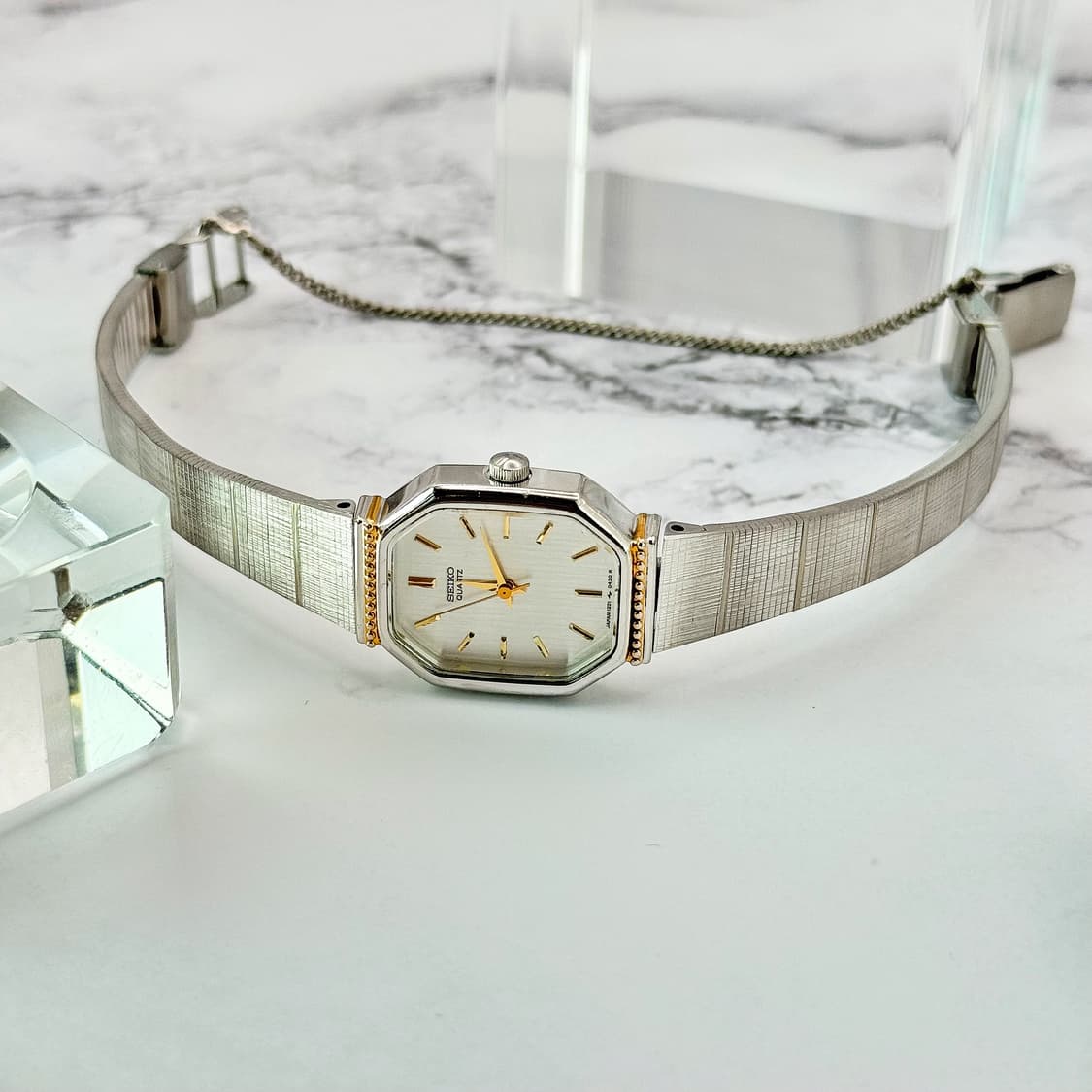 80s90s 빈티지 세이코 옥타곤 주얼리 뱅글 워치 상품이미지4