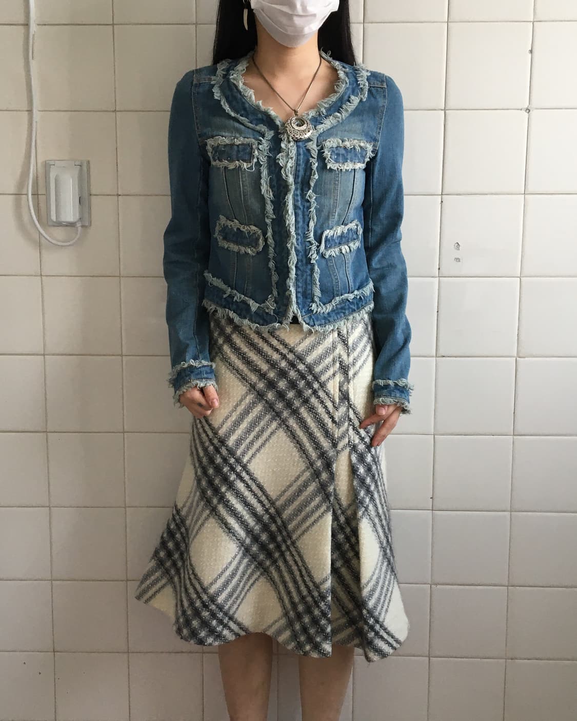 Fringe point denim jacket 상품이미지1