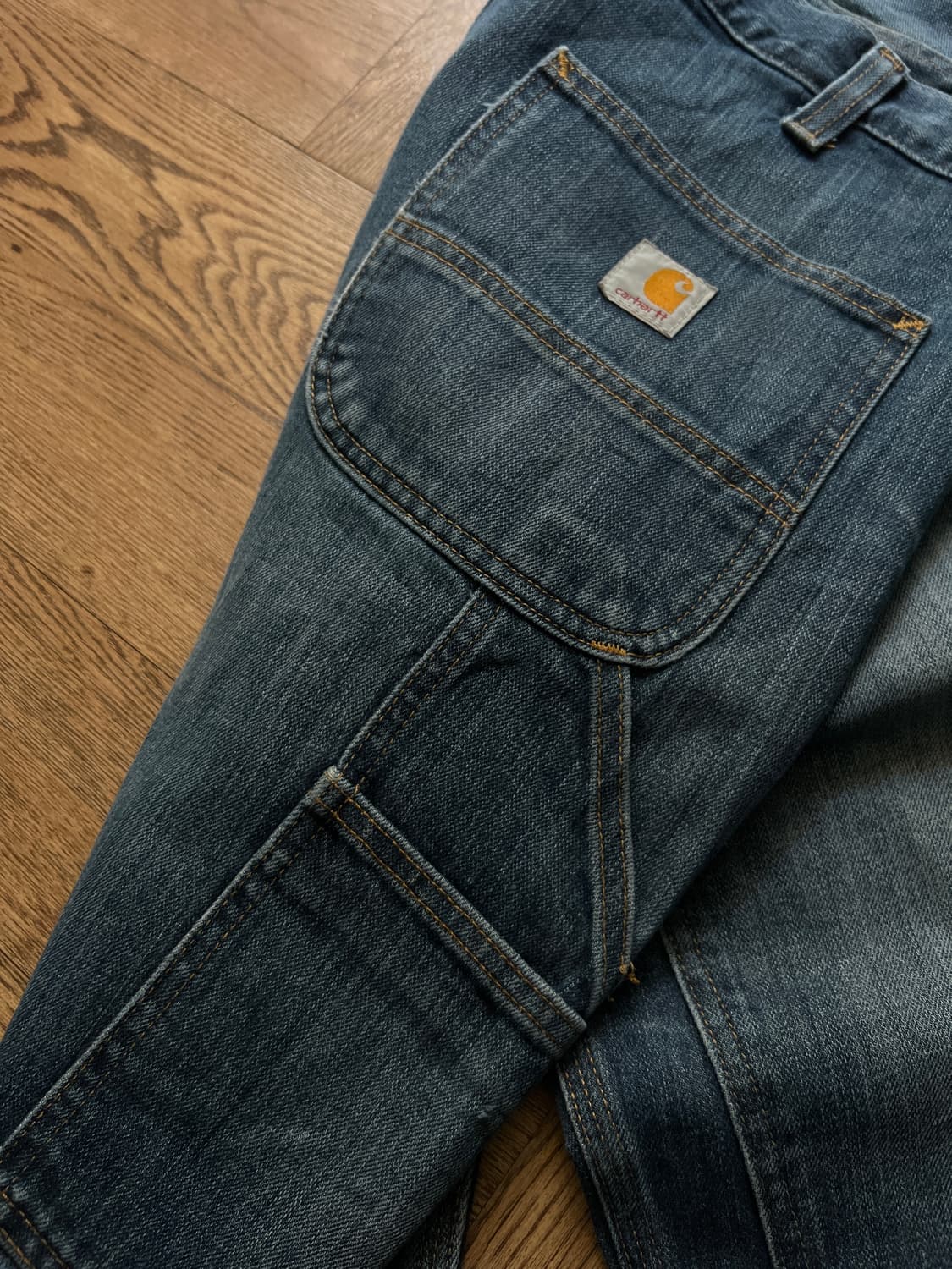[36]칼하트 USA 빈티지 워싱 더블니 워크 데님 팬츠 상품이미지6