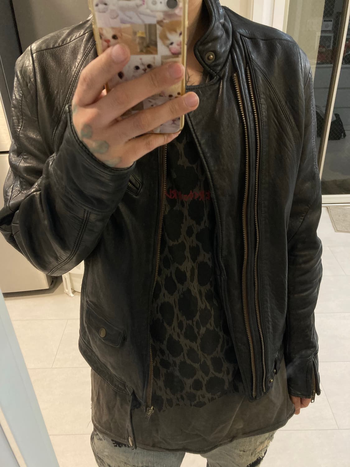 더블 지퍼 가죽 자켓 상품이미지9