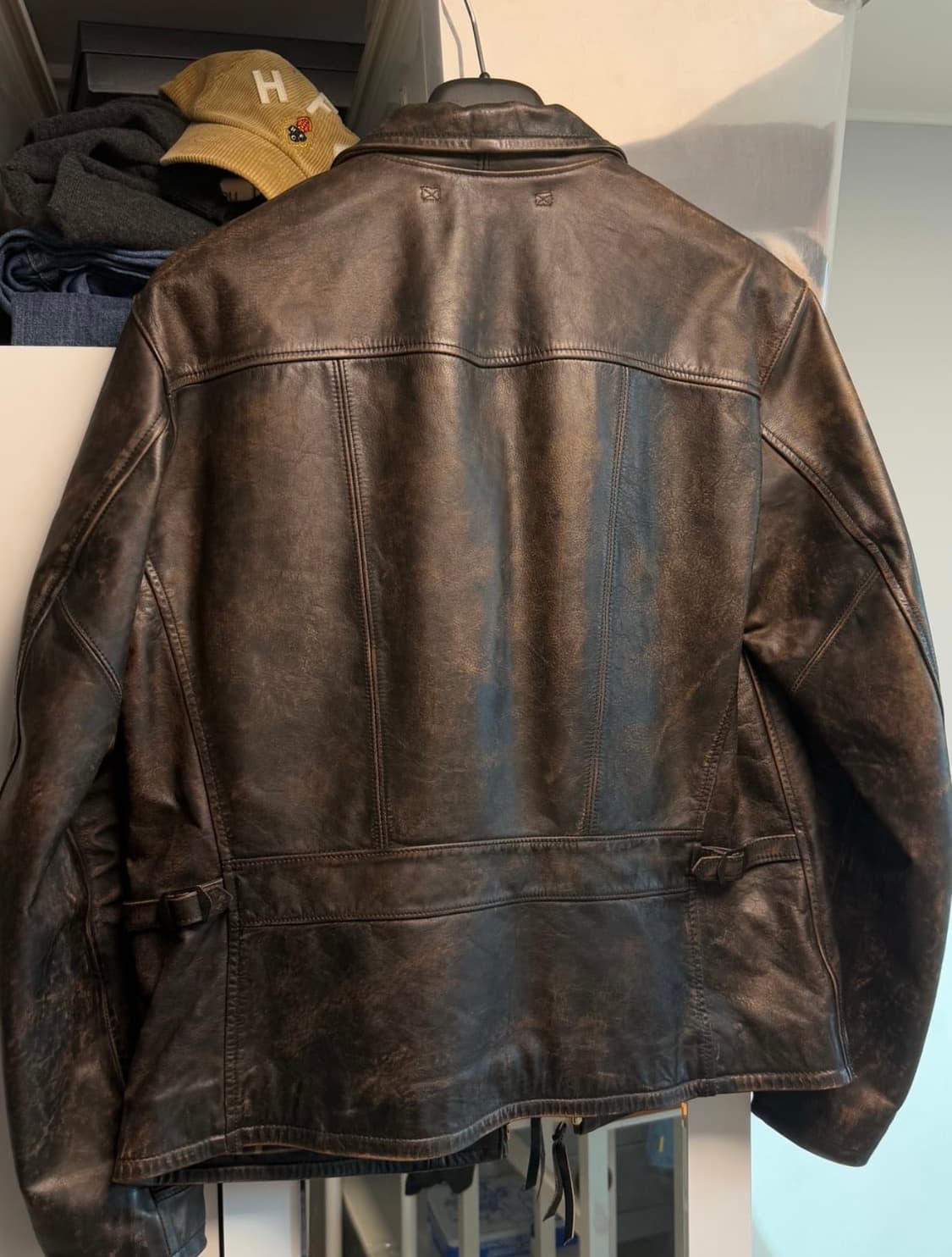 RRL 뉴스보이 구버전(워싱 많은 개체) M사이즈 더블알엘 레더자켓 상품이미지4