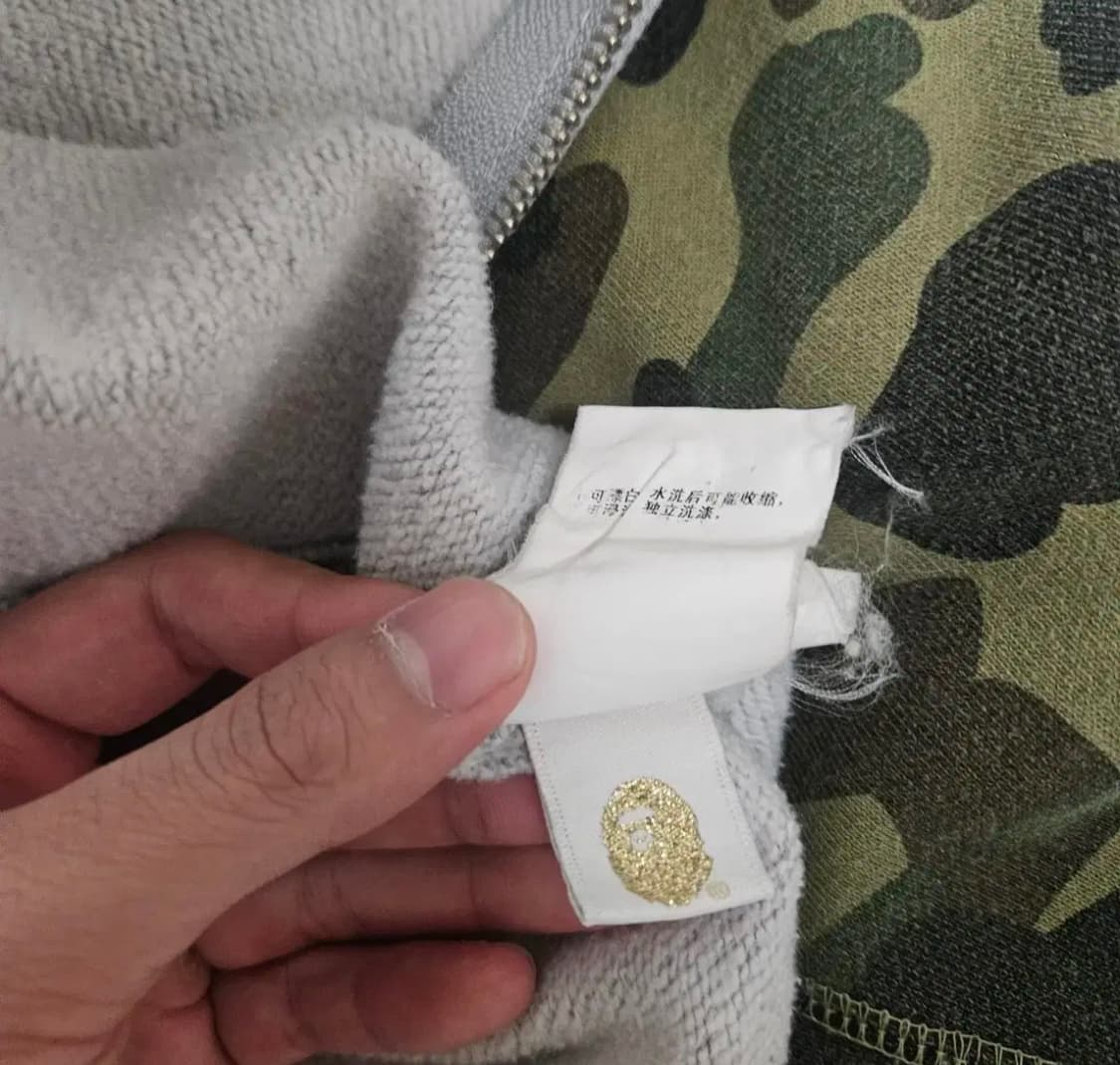 베이프 샤크 후드집업 카모/회색 L 상품이미지4