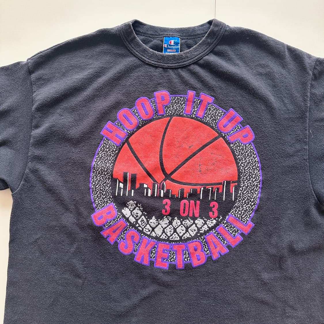90년대 미국 생산 챔피언 빈티지 반팔티 HOOP IT UP XL 상품이미지2