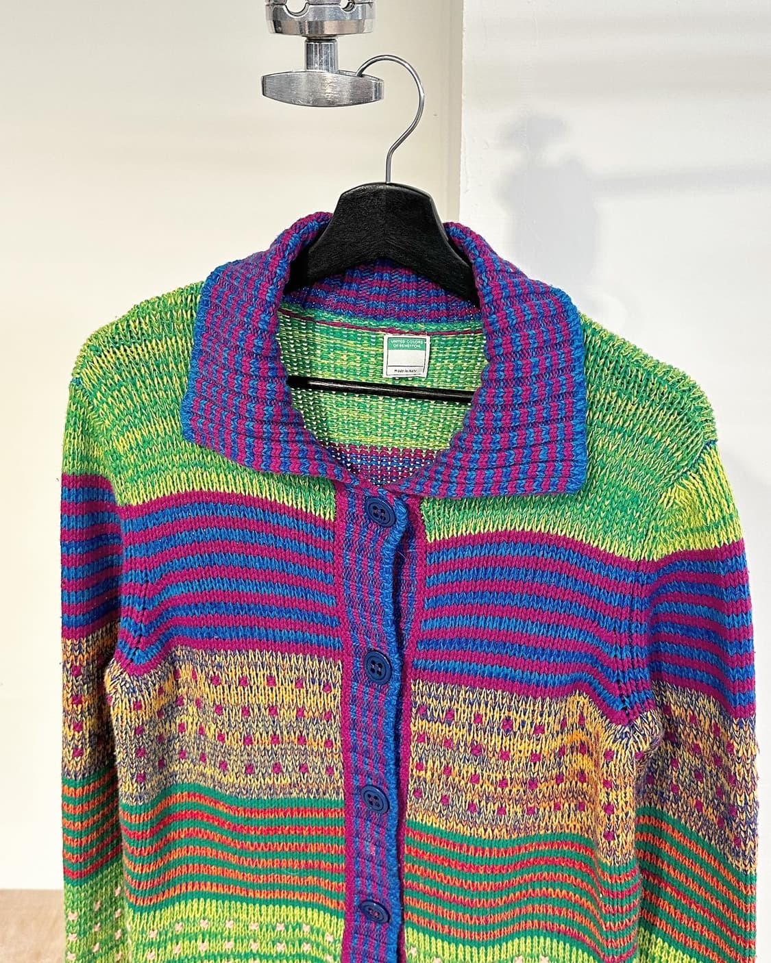 베네통 멀티컬러 패턴 가디건 상품이미지4