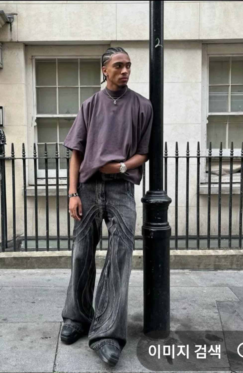 급처 NOFAITH STUDIOS 웨이브 워싱 데님 팬츠 플레어 노페이스 상품이미지6