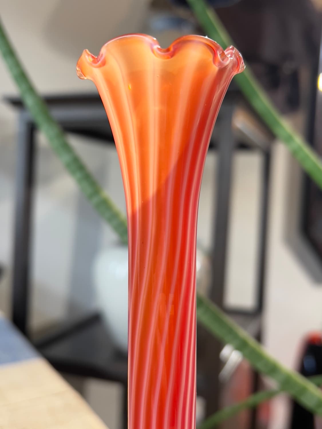 50s Lauscha Bimini Salmon Red Bud Vase 상품이미지4