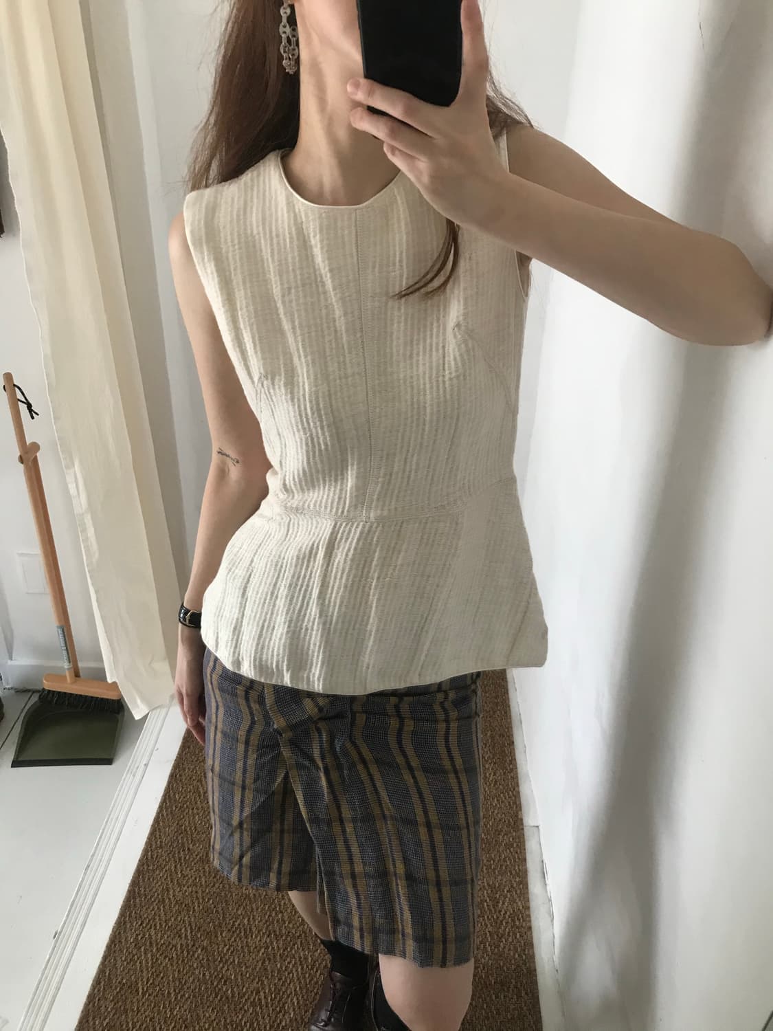 front point check skirt 상품이미지8