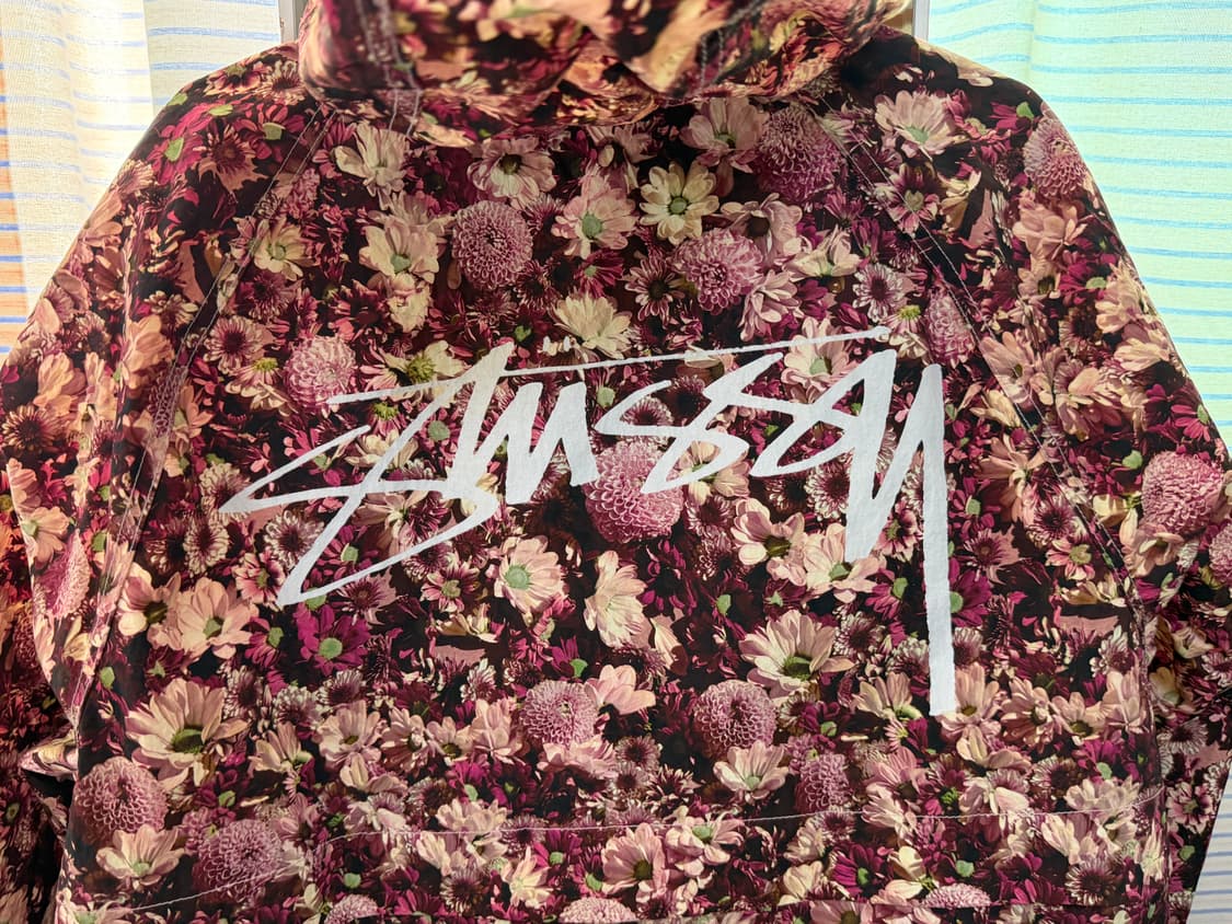 스투시 플로랄 나일론 비치 쉘 자켓 마룬 상품이미지4