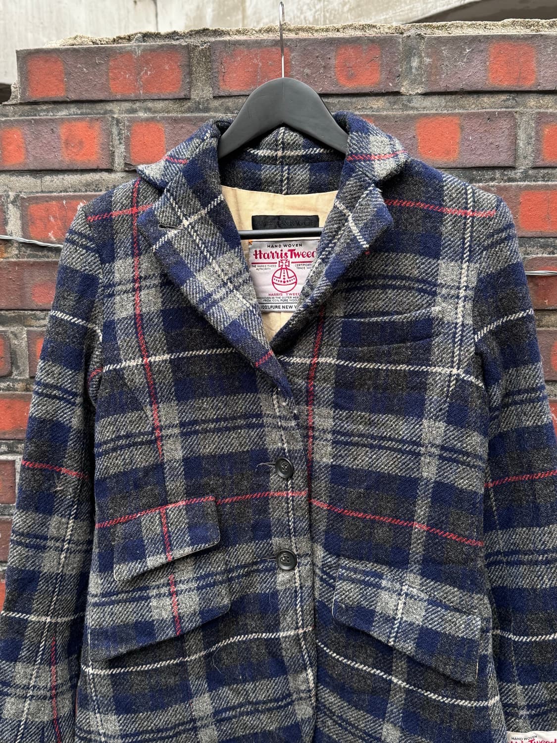 아메리칸렉시 x 해리스트위드 체크패턴 울 자켓 상품이미지2