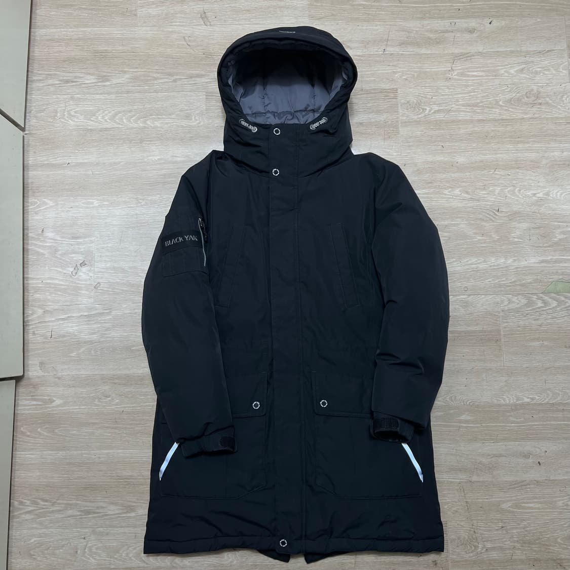 블랙야크 키즈 덕다운 와펜 후드 롱패딩 점퍼 [블랙] 165 상품이미지1