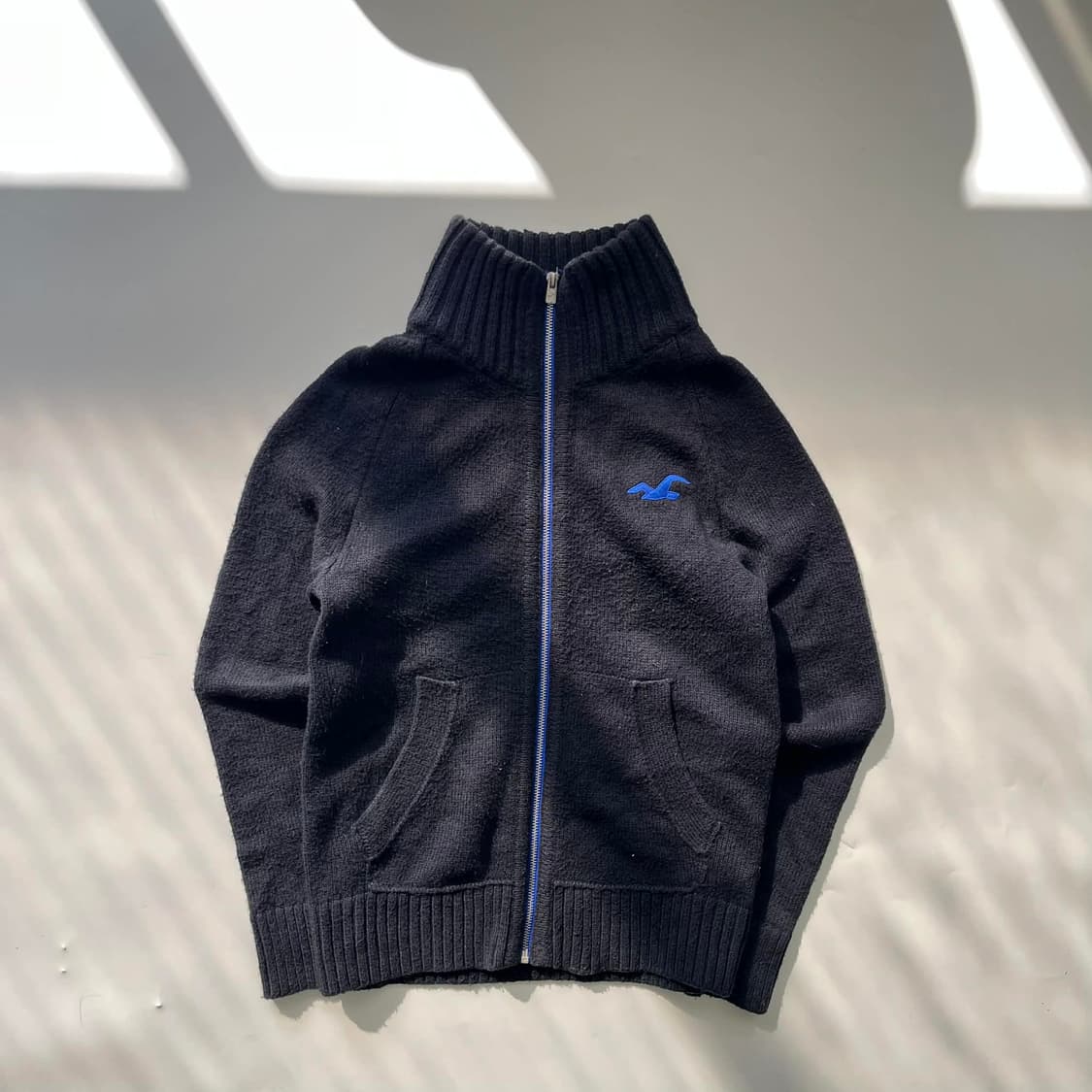 홀리스터 y2k 여리핏 네이비 걸즈 니트 집업(L) 상품이미지2