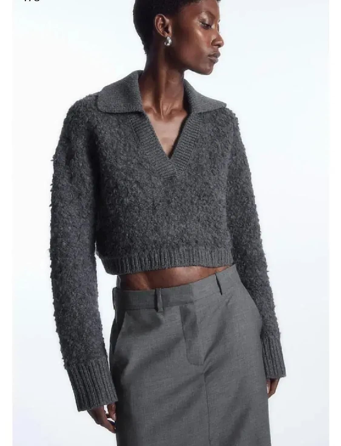 코스(COS) 알파카 혼방 크롭 카라넥 니트 스웨터  상품이미지1