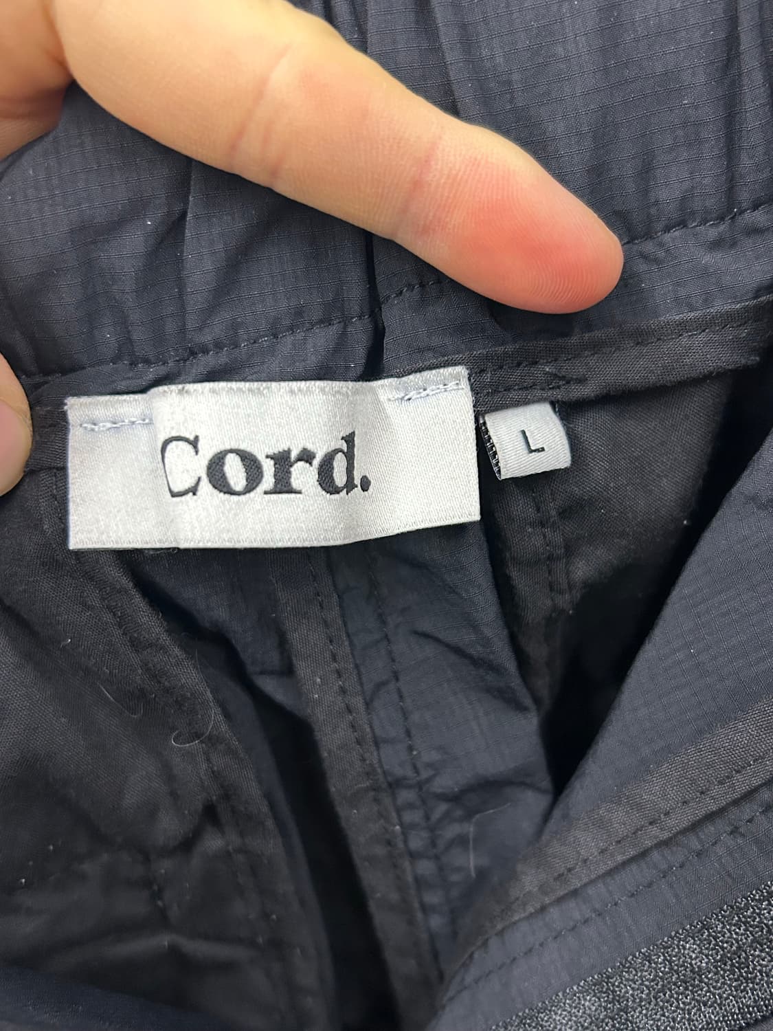 Cord 블랙 드로우스트링 카고 바지 상품이미지6