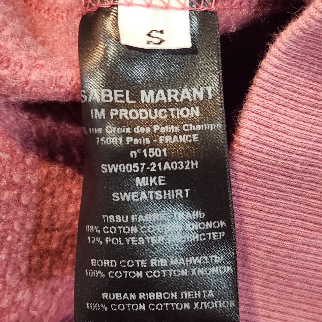 이자벨마랑 핑크 로고 맨투맨 (S) 상품이미지3