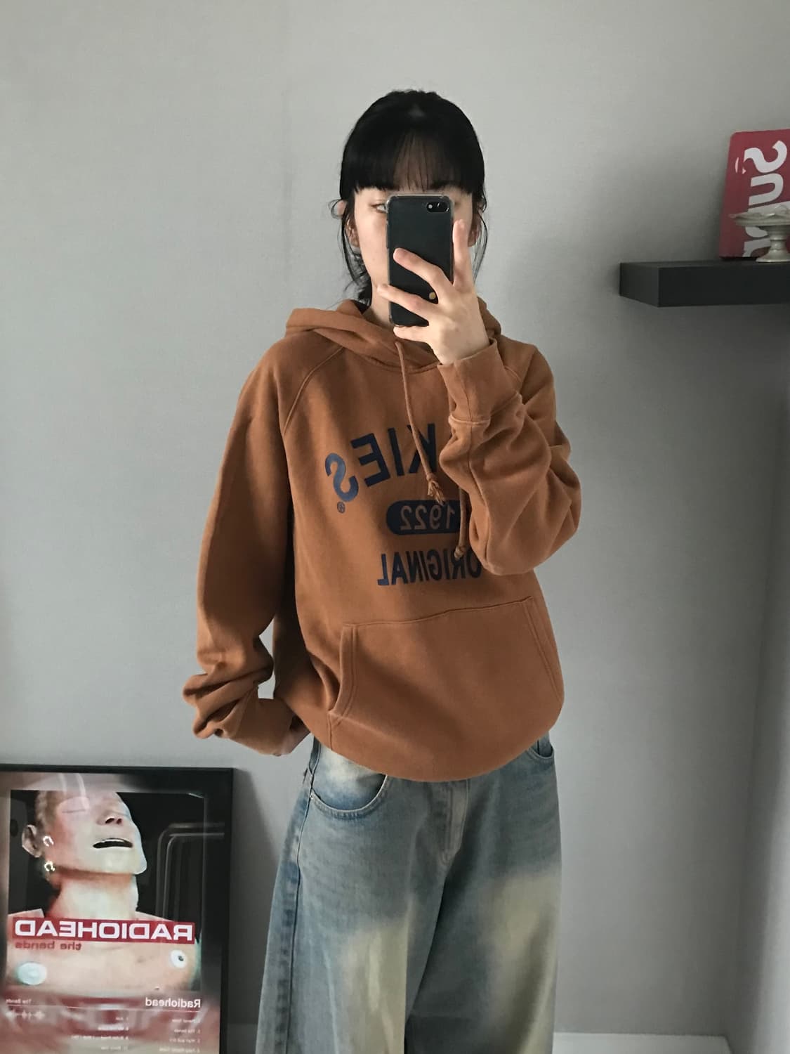 디키즈 중앙 프린팅 브라운 후드티 상품이미지4