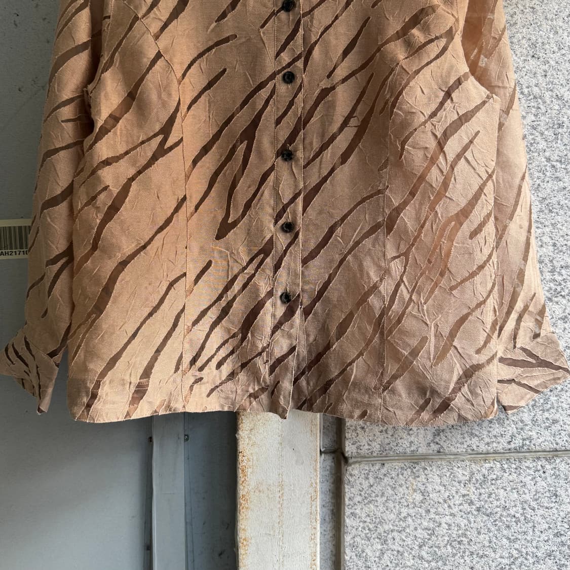 VTG JPN 우드 망사 패턴 셔츠 상품이미지4