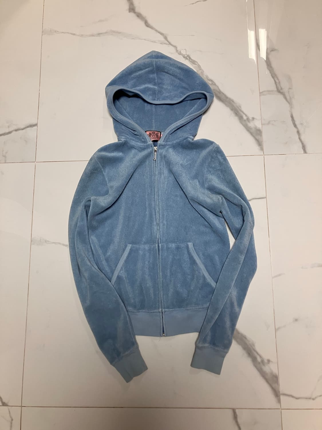 Y2K 쥬시꾸뛰르 하늘색 테리 집업 후디 Juicy Couture 상품이미지1