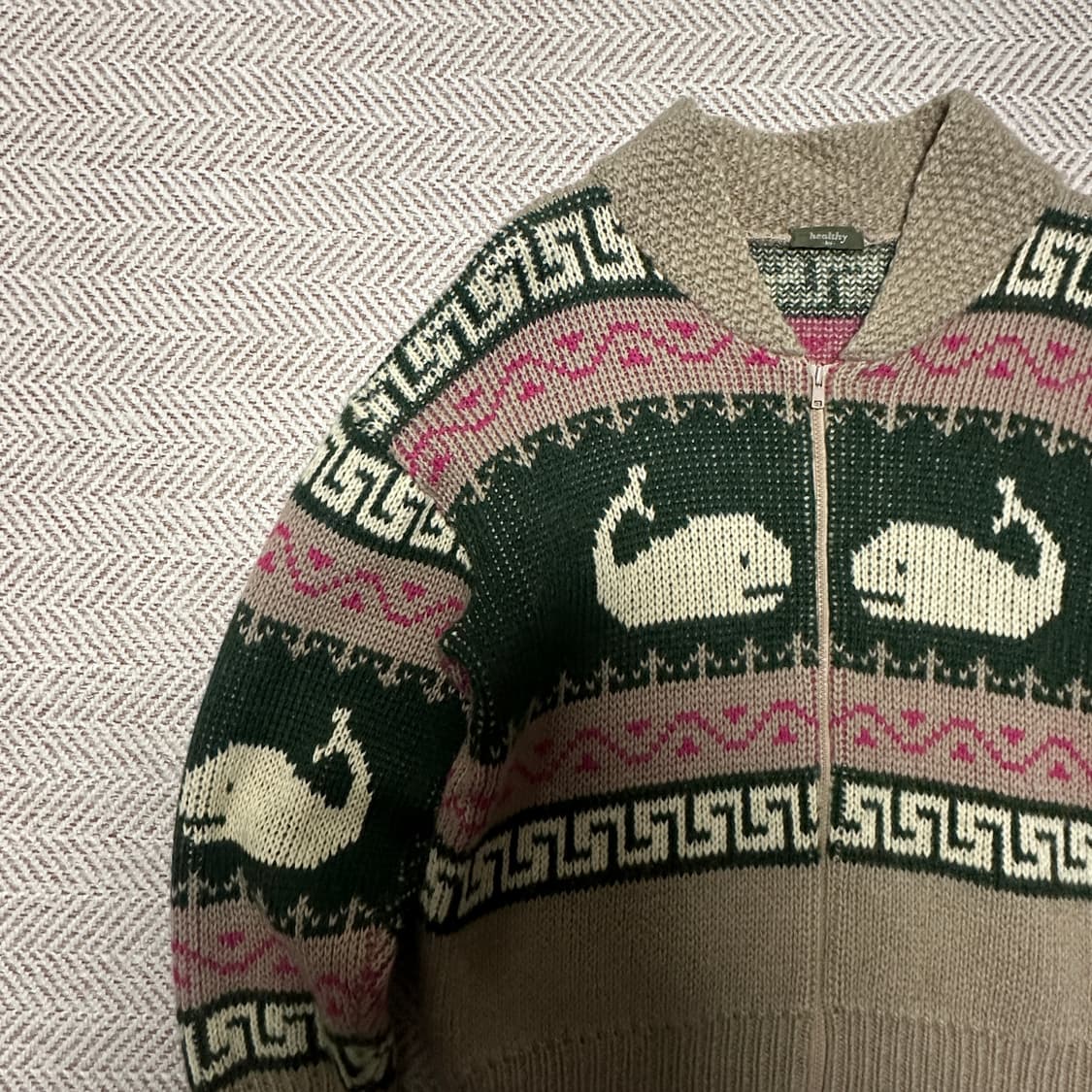 VINTAGE japan made 100% wool cardigan 상품이미지3