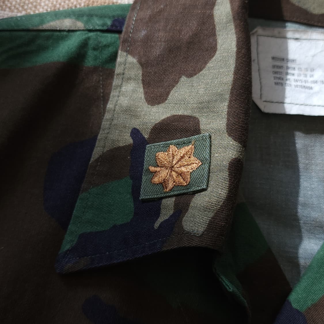 90 년대 미군 오리지널 카모 셔츠자켓 BDU 미디움 숏 상품이미지6