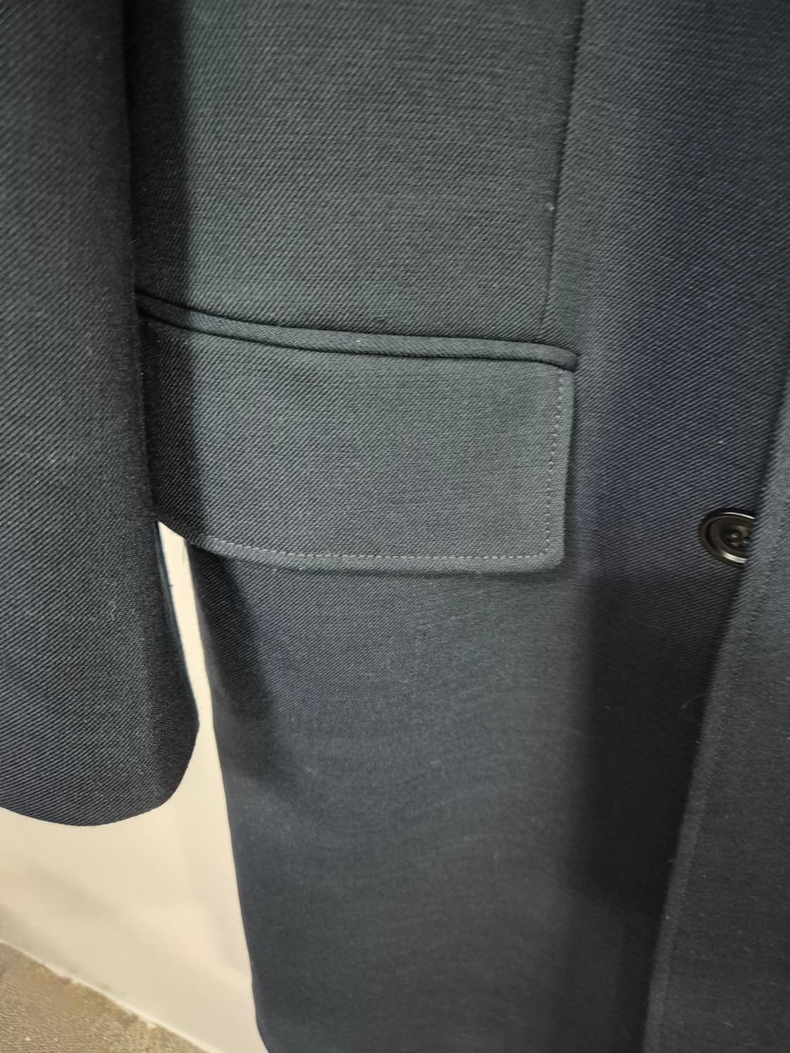 자라 남성용 네이비색 롱코트 상품이미지4