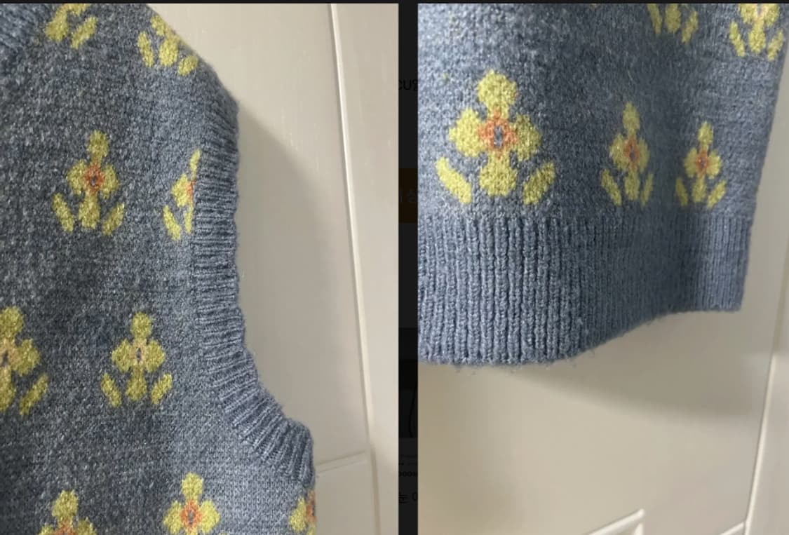 마가린핑거스 하늘색 플라워패턴 니트 베스트
 상품이미지6