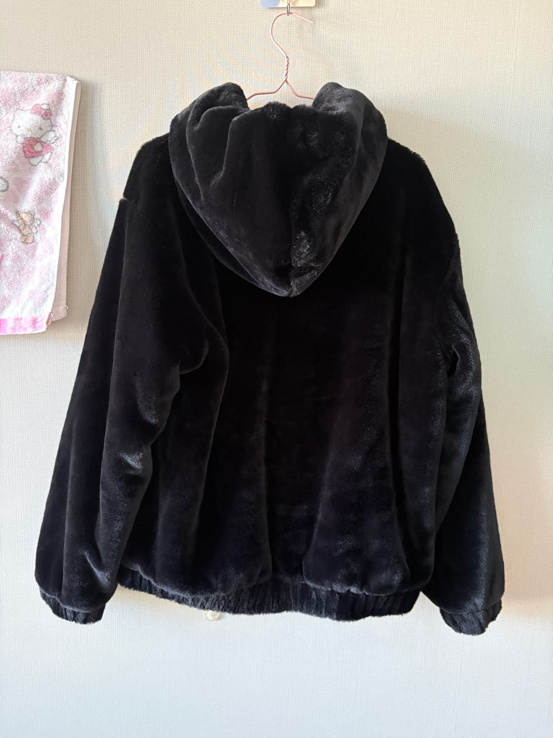 널디 블랙 퍼 후드 상품이미지2