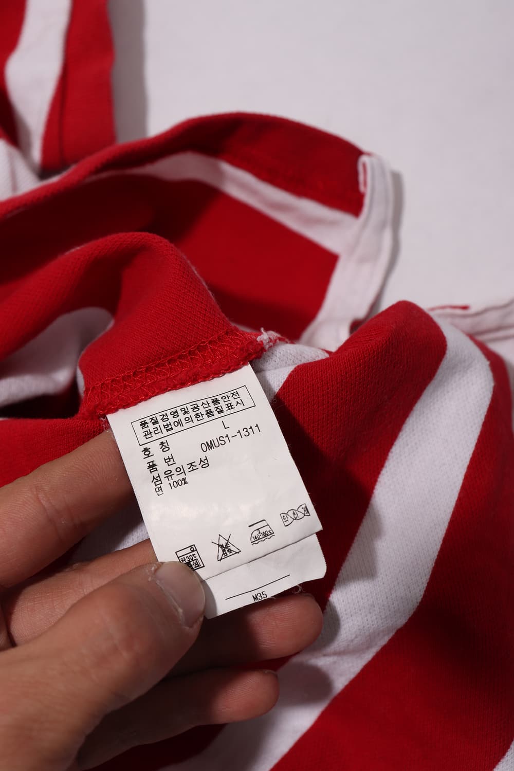 폴로 랄프 로렌 커스텀핏 레드 단가라 폴로 카라티 size L 상품이미지6