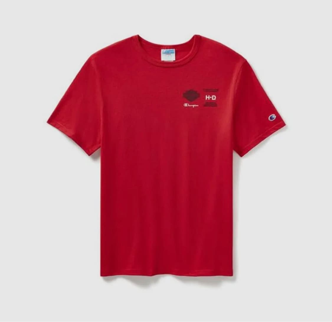 XL) 챔피온 X 할리데이비슨 팬애틱 반팔티셔츠 레드 상품이미지1