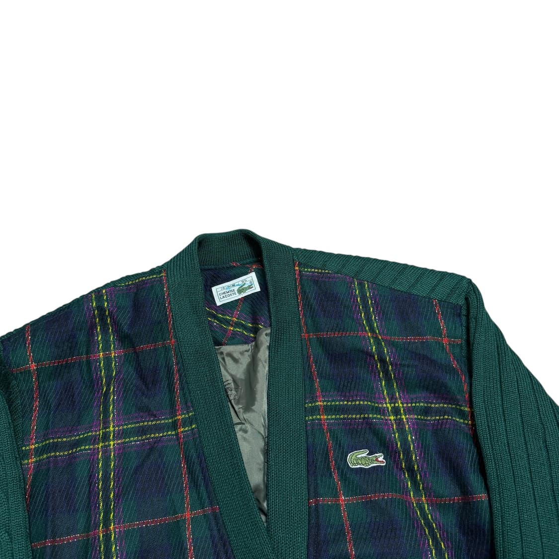 라코스테 서광 빈티지 체크 모 니트 가디건 그린 95 상품이미지2
